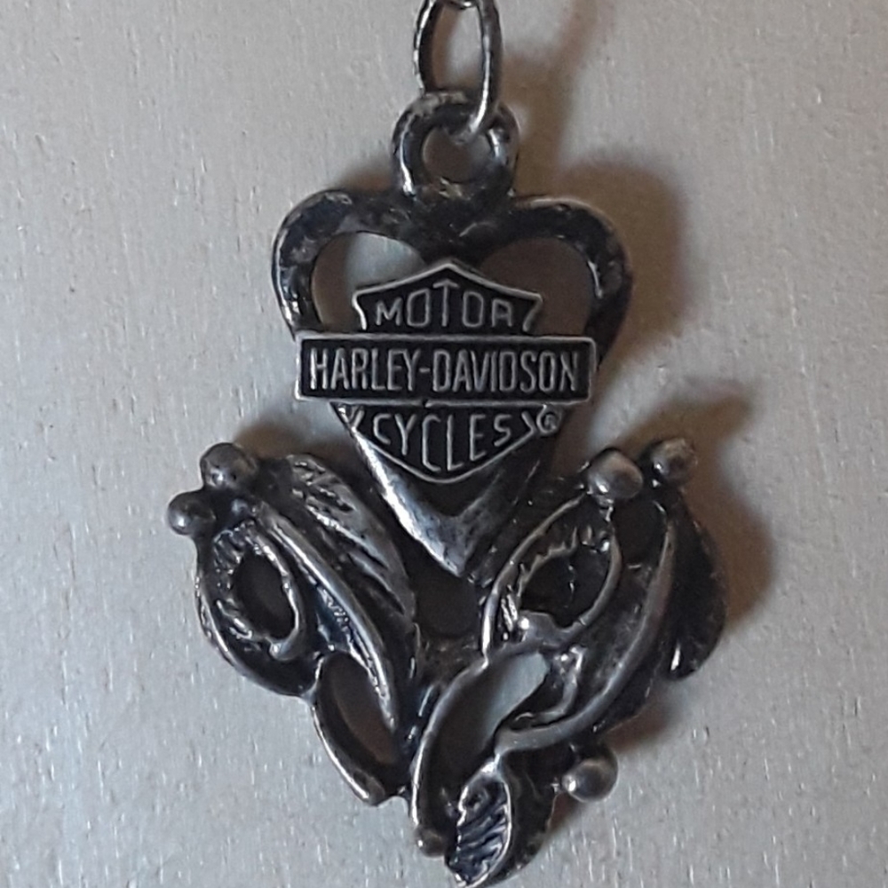 Vintage/sterling silver/Harley Davidson brand necklace/with 18 inch chain